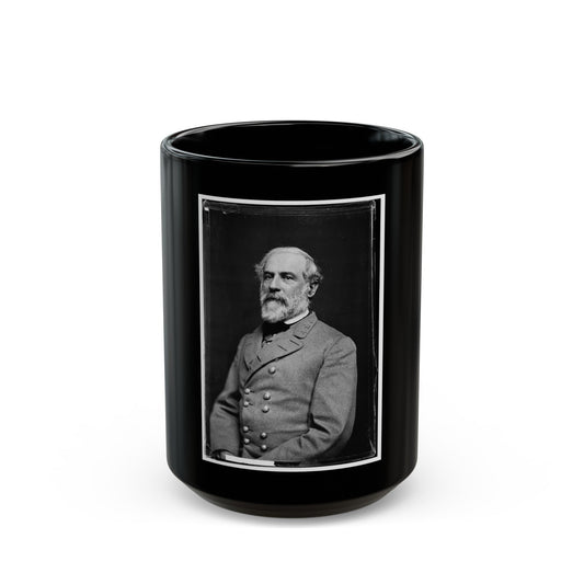 Portrait Of Gen. Robert E. Lee, Officer Of The Confederate Army (U.S. Civil War) Black Coffee Mug-15oz-The Sticker Space