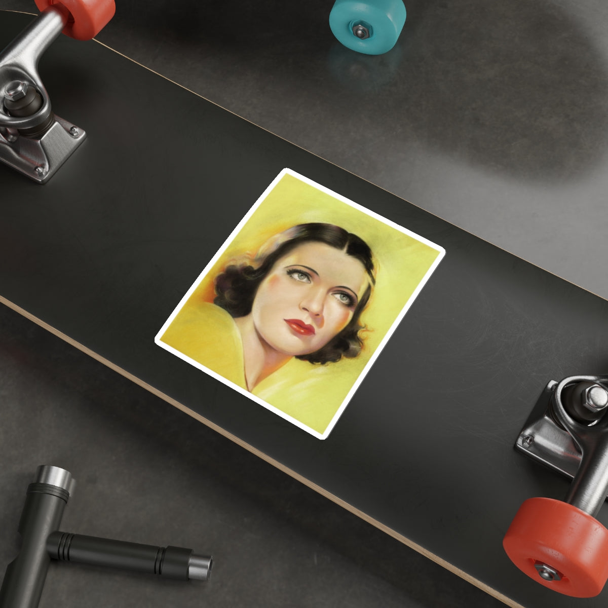 Portrait of Kay Francis, original movie magazine illustration (Magazine Illustration) STICKER Vinyl Die-Cut Decal-The Sticker Space