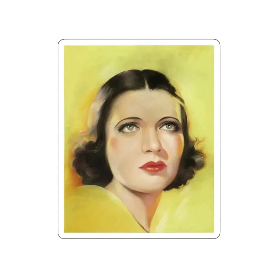 Portrait of Kay Francis, original movie magazine illustration (Magazine Illustration) STICKER Vinyl Die-Cut Decal White Die-Cut 5 Inch - The Sticker Space