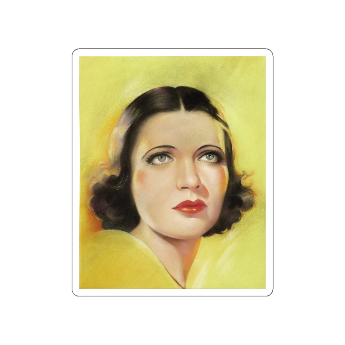 Portrait of Kay Francis, original movie magazine illustration (Magazine Illustration) STICKER Vinyl Die-Cut Decal-White-The Sticker Space