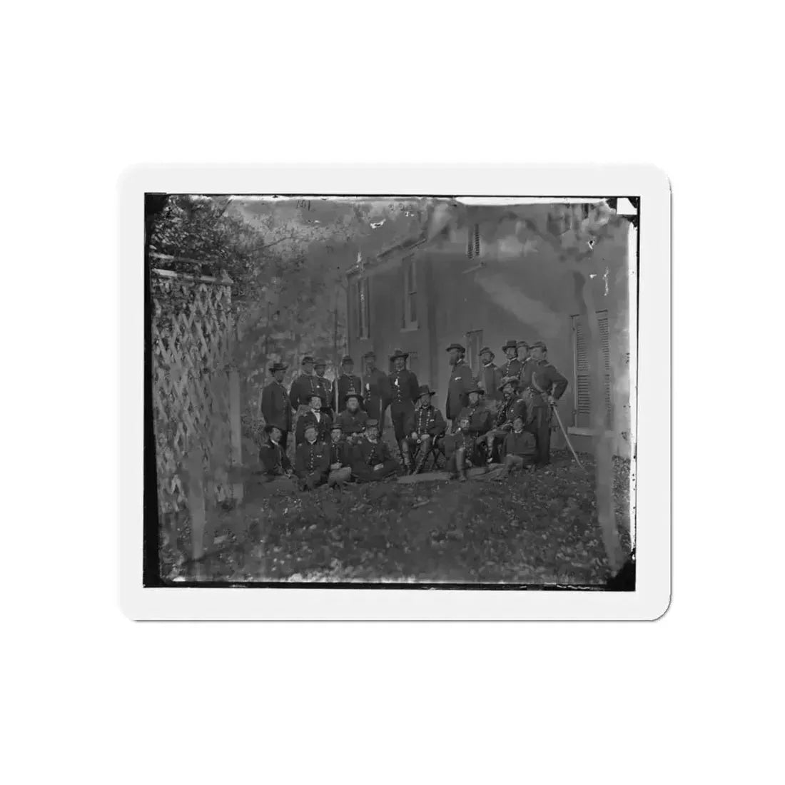 Portrait Of Maj. Gen. Alfred Pleasonton, Officer Of The Federal Army, And Staff, Warrenton, Va. (U.S. Civil War) Refrigerator Magnet 5 Inch - The Sticker Space