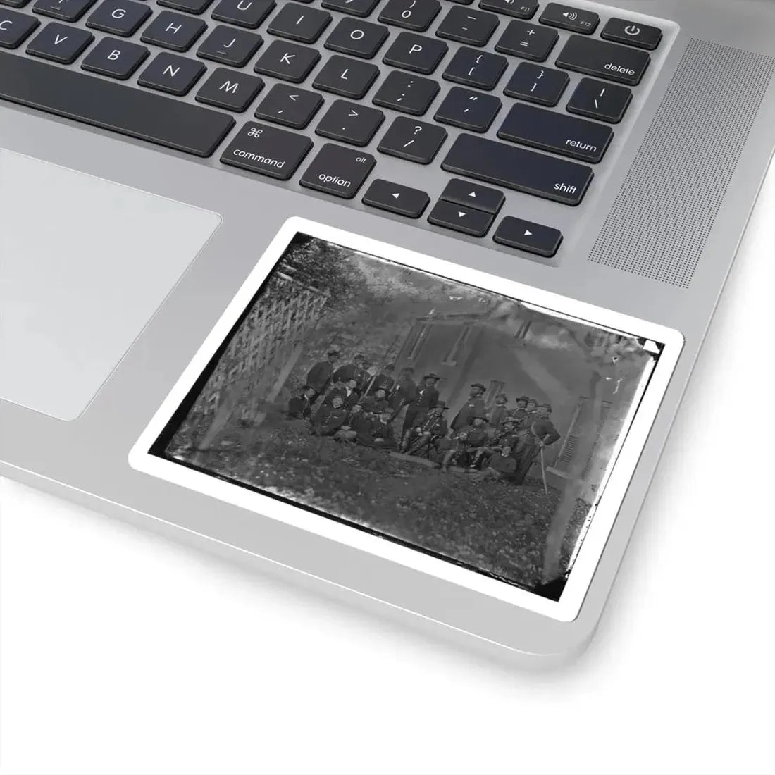 Portrait of Maj. Gen. Alfred Pleasonton, Officer of the Federal Army, and Staff, Warrenton, Va. (U.S. Civil War) STICKER Vinyl Kiss-Cut Decal - The Sticker Space