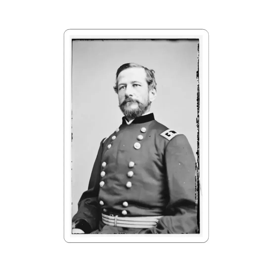 Portrait of Maj. Gen. Alfred Pleasonton, Officer of the Federal Army (U.S. Civil War) STICKER Vinyl Kiss-Cut Decal 2 Inch White - The Sticker Space