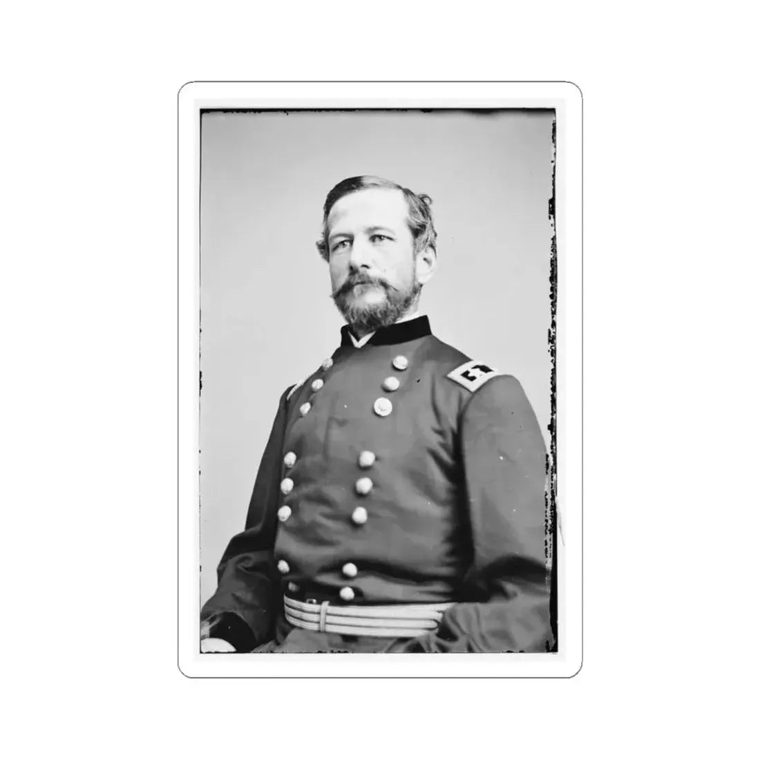 Portrait of Maj. Gen. Alfred Pleasonton, Officer of the Federal Army (U.S. Civil War) STICKER Vinyl Kiss-Cut Decal 3 Inch White - The Sticker Space