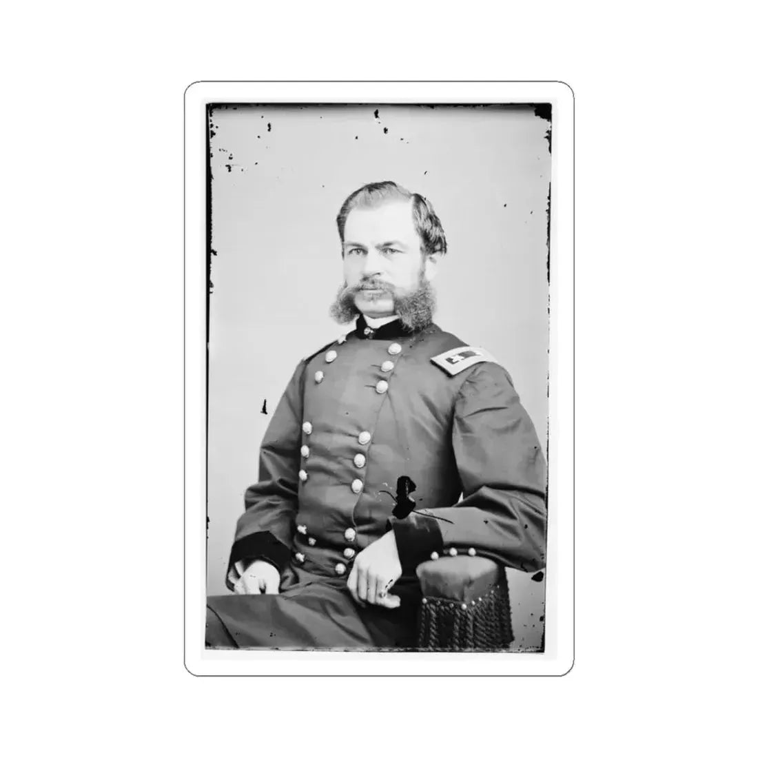 Portrait of Maj. Gen. Alfred T. A. Torbert, Officer of the Federal Army (U.S. Civil War) STICKER Vinyl Kiss-Cut Decal 3 Inch White - The Sticker Space