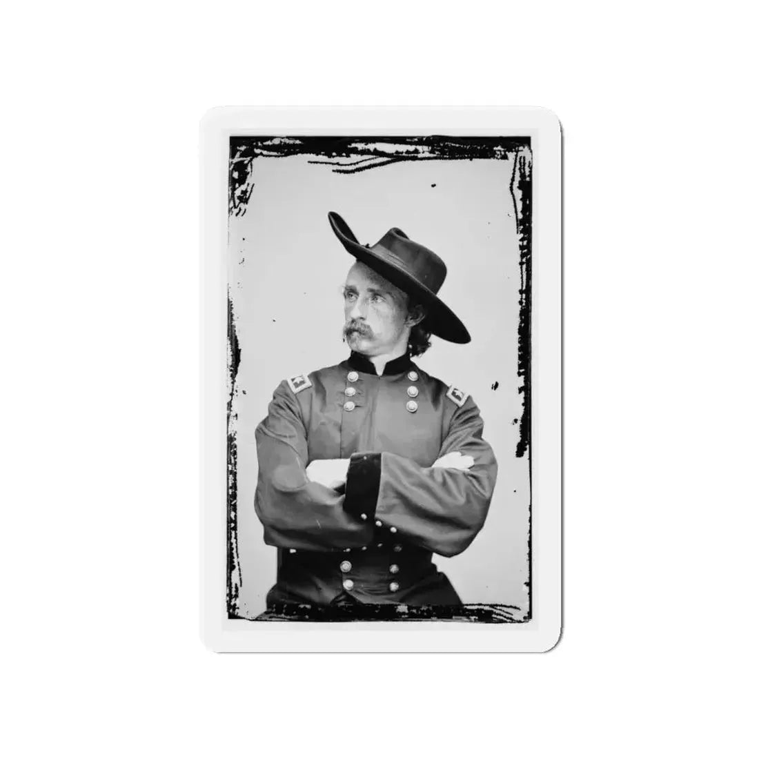 Portrait Of Maj. Gen. (As Of Apr. 15, 1865) George A. Custer, Officer Of The Federal Army (U.S. Civil War) Refrigerator Magnet 4 Inch - The Sticker Space
