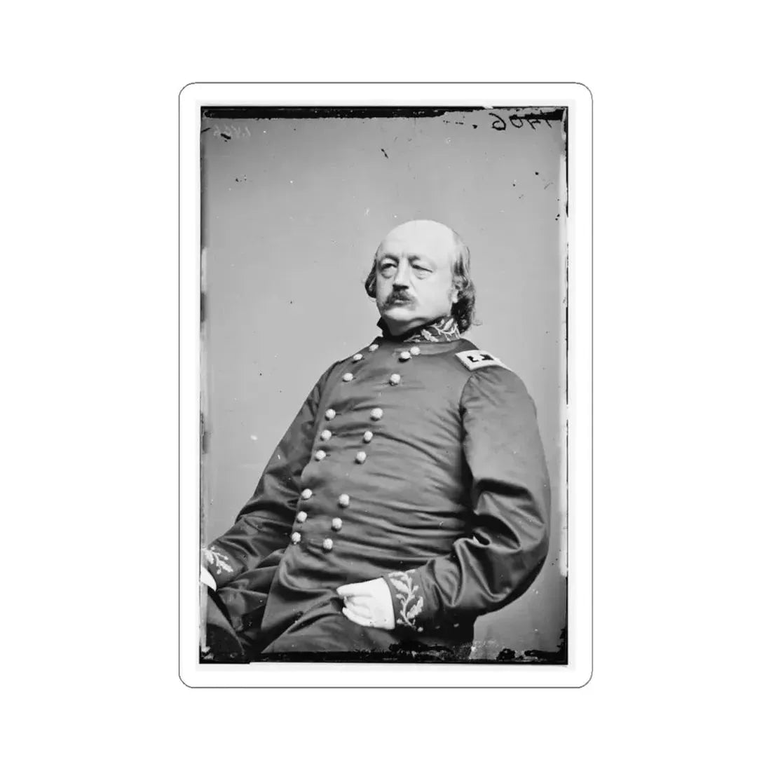 Portrait of Maj. Gen. Benjamin F. Butler, Officer of the Federal Army (U.S. Civil War) STICKER Vinyl Kiss-Cut Decal 4 Inch White - The Sticker Space