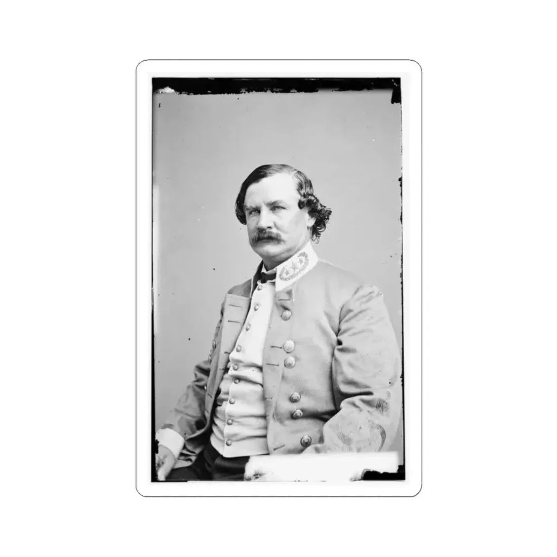 Portrait of Maj. Gen. Benjamin F. Cheatham, Officer of the Confederate Army (U.S. Civil War) STICKER Vinyl Kiss-Cut Decal 3 Inch White - The Sticker Space