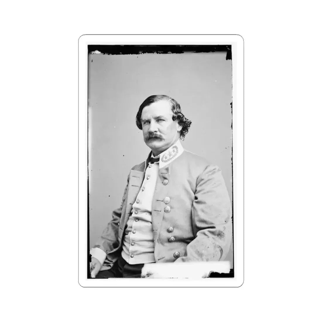 Portrait of Maj. Gen. Benjamin F. Cheatham, Officer of the Confederate Army (U.S. Civil War) STICKER Vinyl Kiss-Cut Decal 4 Inch White - The Sticker Space