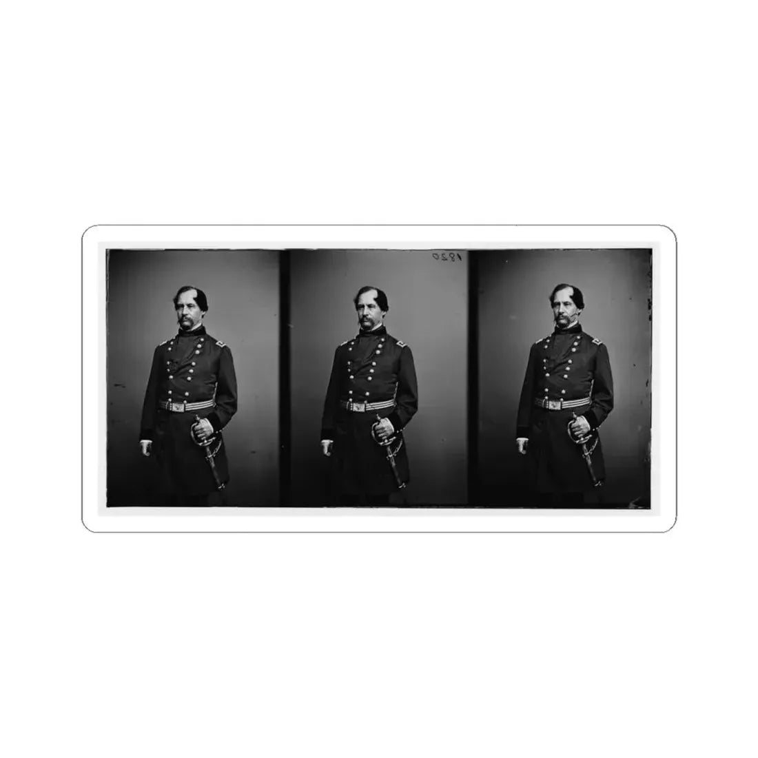 Portrait of Maj. Gen. David Hunter, Officer of the Federal Army (U.S. Civil War) STICKER Vinyl Kiss-Cut Decal 4 Inch White - The Sticker Space