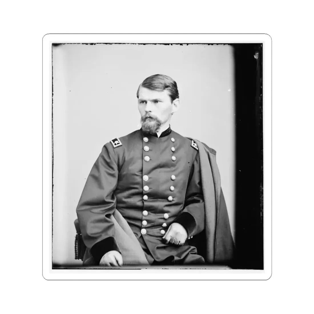 Portrait of Maj. Gen. Emory Upton, Officer of the Federal Army (U.S. Civil War) STICKER Vinyl Kiss-Cut Decal 6 Inch White - The Sticker Space