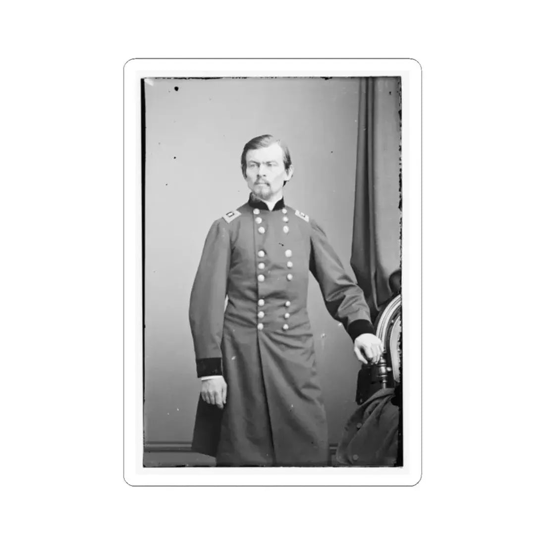 Portrait of Maj. Gen. Franz Sigel, Officer of the Federal Army (U.S. Civil War) STICKER Vinyl Kiss-Cut Decal 2 Inch White - The Sticker Space