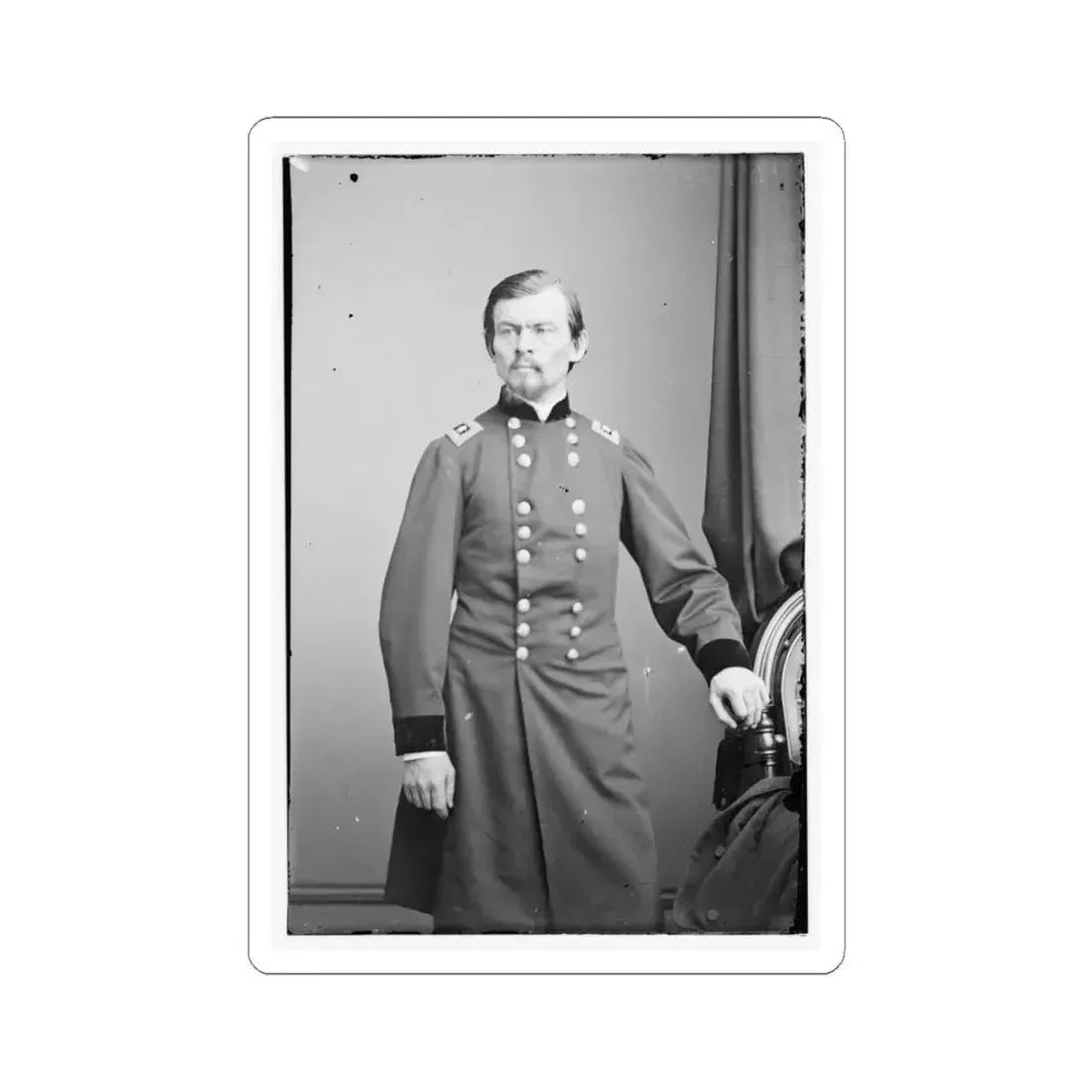 Portrait of Maj. Gen. Franz Sigel, Officer of the Federal Army (U.S. Civil War) STICKER Vinyl Kiss-Cut Decal 4 Inch White - The Sticker Space