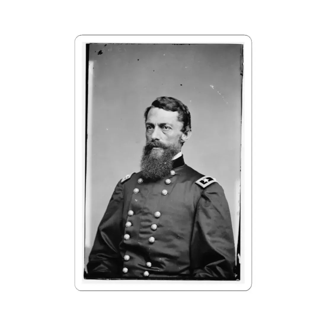 Portrait of Maj. Gen. George Stoneman, Officer of the Federal Army (U.S. Civil War) STICKER Vinyl Kiss-Cut Decal 2 Inch White - The Sticker Space