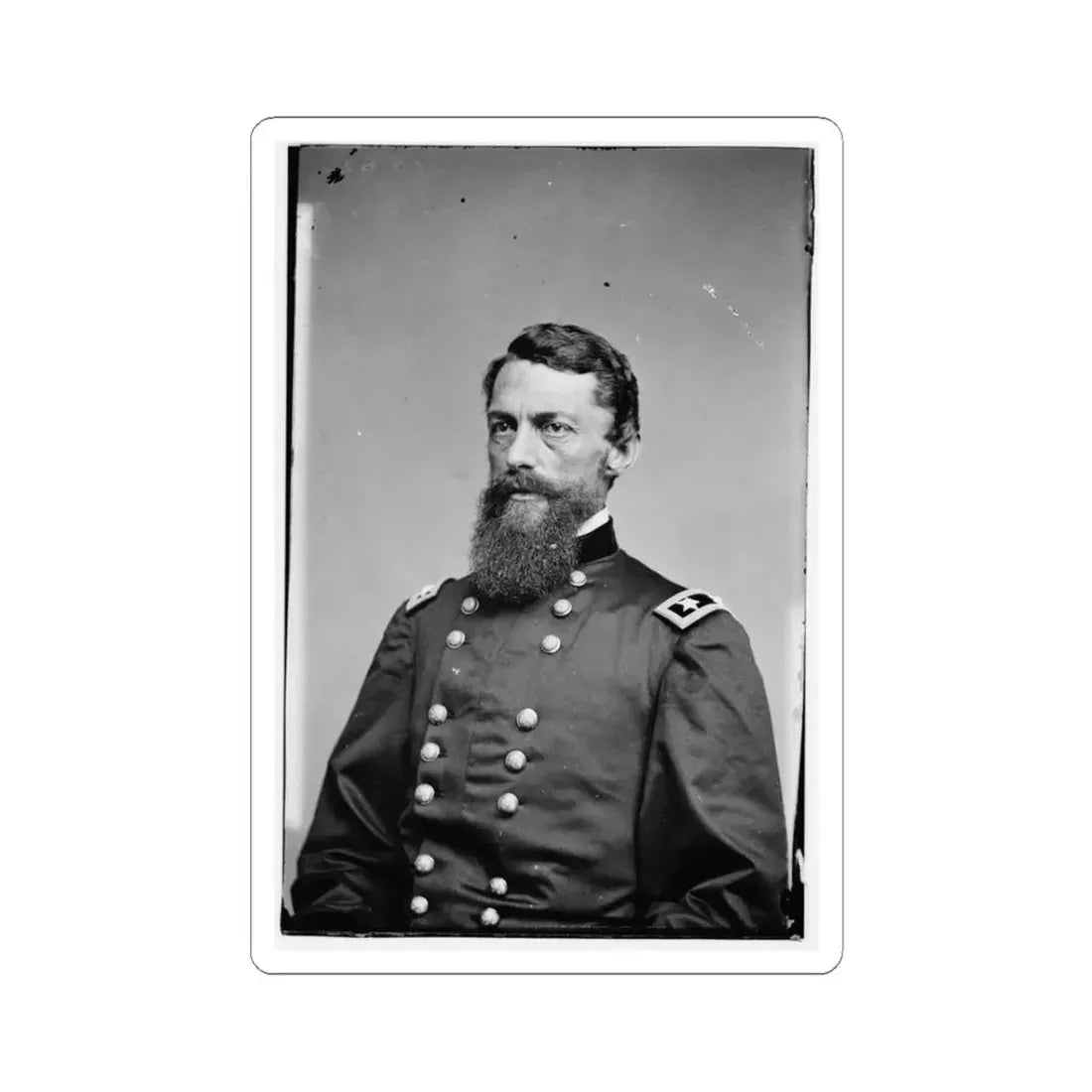 Portrait of Maj. Gen. George Stoneman, Officer of the Federal Army (U.S. Civil War) STICKER Vinyl Kiss-Cut Decal 3 Inch White - The Sticker Space