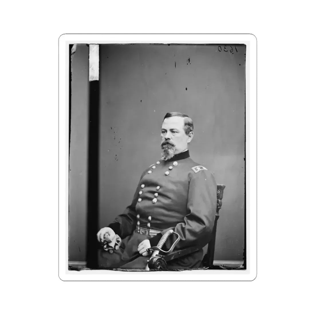 Portrait of Maj. Gen. Irvin Mcdowell, Officer of the Federal Army (U.S. Civil War) STICKER Vinyl Kiss-Cut Decal 4 Inch White - The Sticker Space