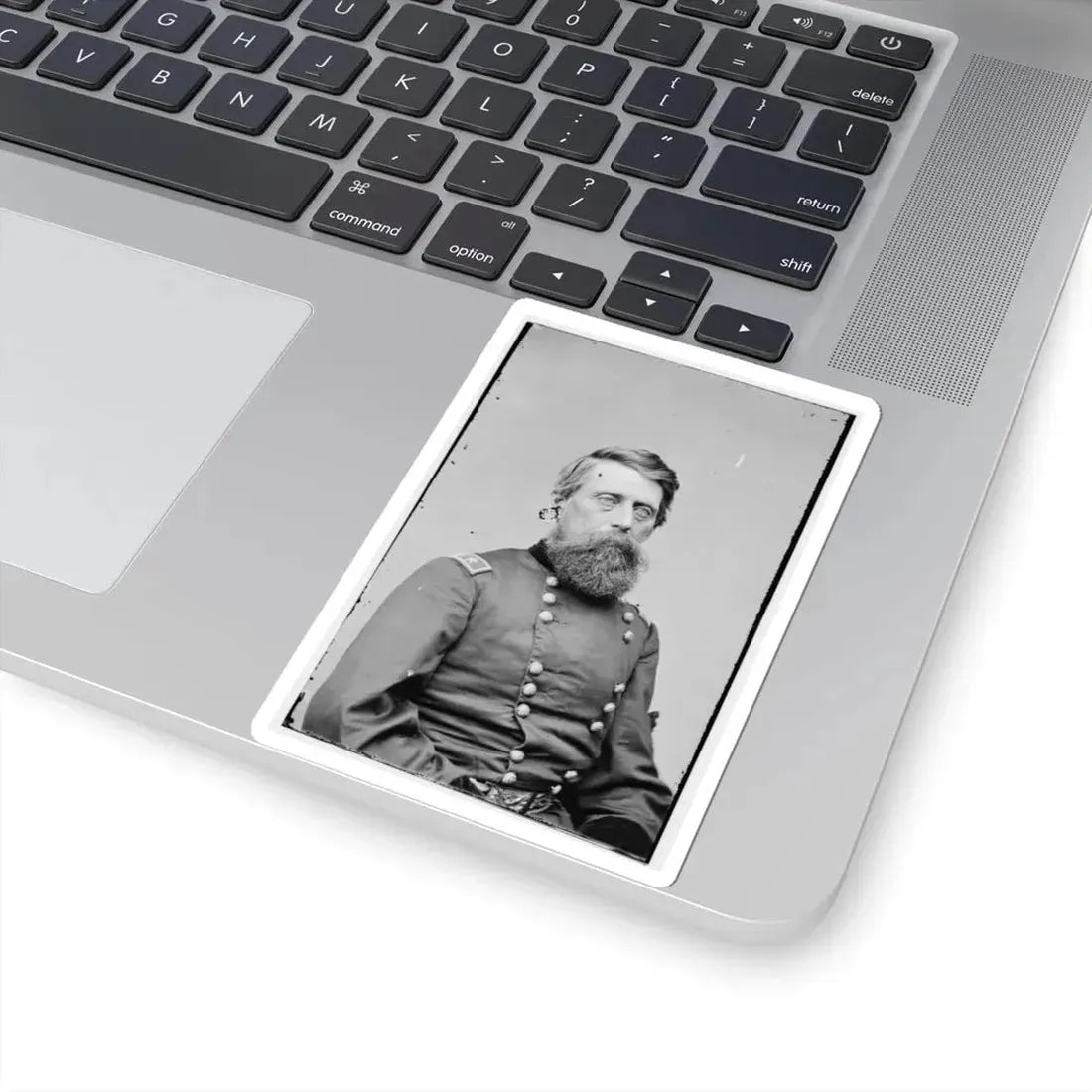 Portrait of Maj. Gen. Jefferson Davis, Officer of the Federal Army (U.S. Civil War) STICKER Vinyl Kiss-Cut Decal - The Sticker Space