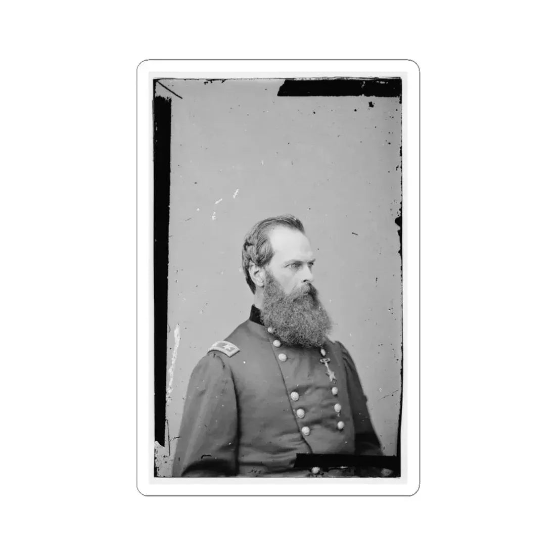 Portrait of Maj. Gen. John W. Geary, Officer of the Federal Army (U.S. Civil War) STICKER Vinyl Kiss-Cut Decal 4 Inch White - The Sticker Space