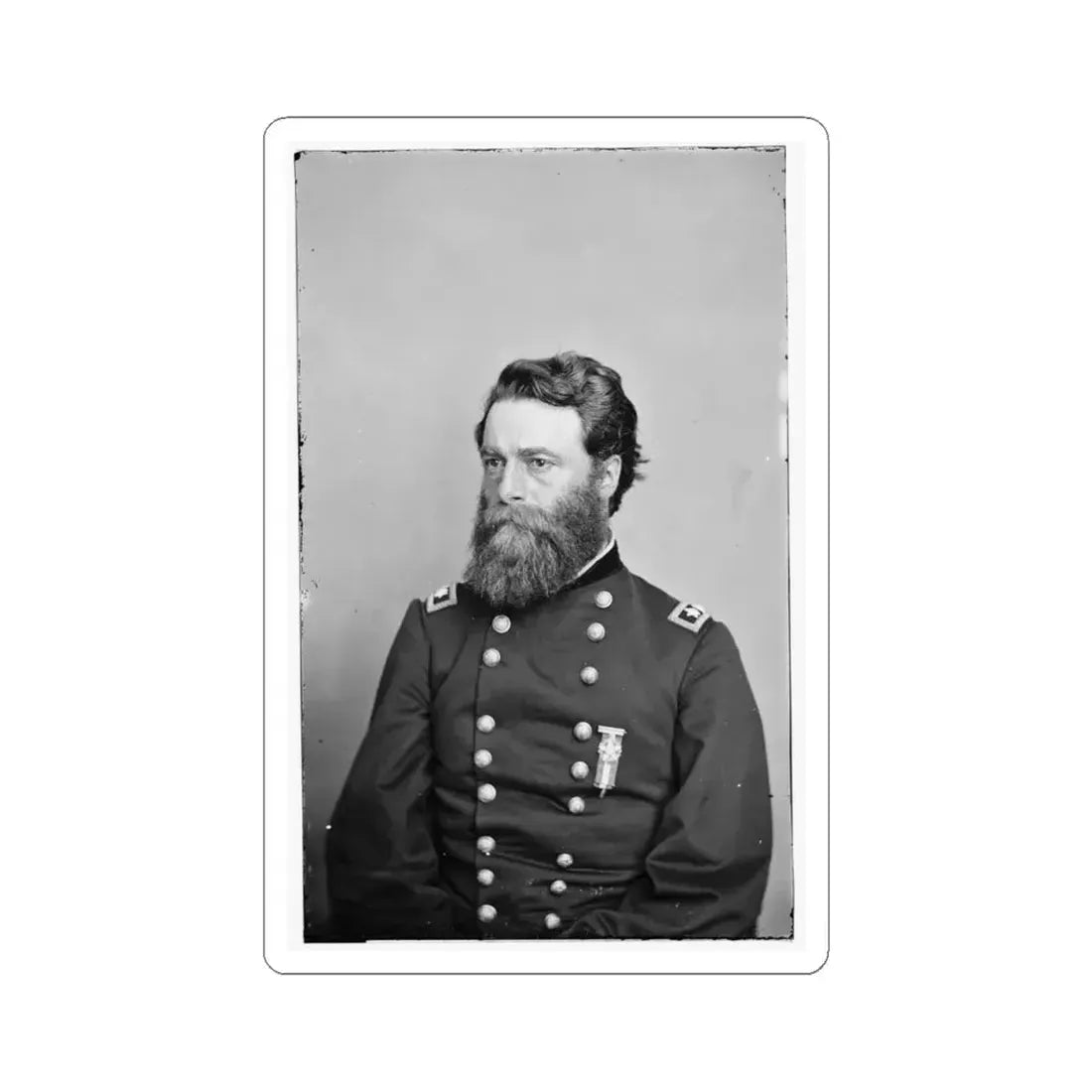 Portrait of Maj. Gen. Joseph A. Mower, Officer of the Federal Army (U.S. Civil War) STICKER Vinyl Kiss-Cut Decal 4 Inch White - The Sticker Space