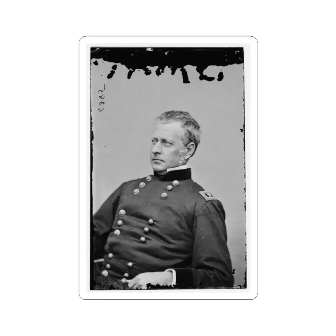 Portrait of Maj. Gen. Joseph Hooker, Officer of the Federal Army (U.S. Civil War) STICKER Vinyl Kiss-Cut Decal 2 Inch White - The Sticker Space