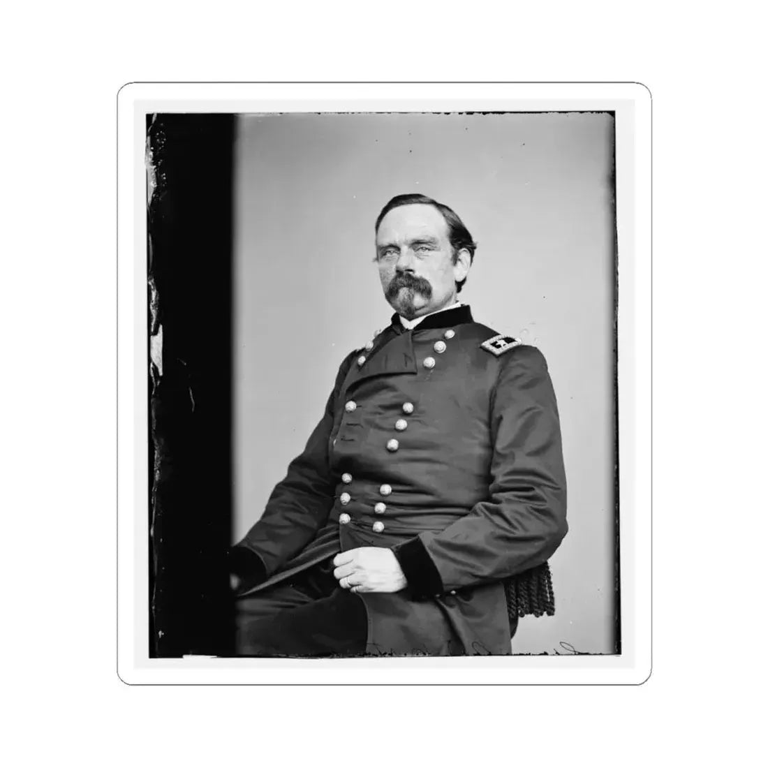 Portrait of Maj. Gen. Peter J. Osterhaus, Officer of the Federal Army (U.S. Civil War) STICKER Vinyl Kiss-Cut Decal 4 Inch White - The Sticker Space