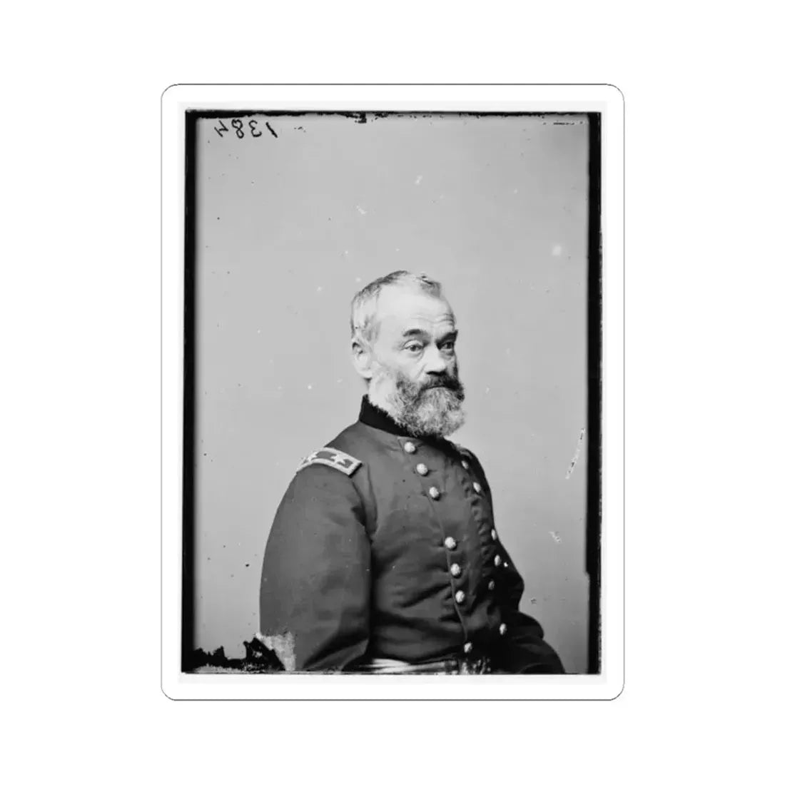 Portrait of Maj. Gen. Samuel P. Heintzelman, Officer of the Federal Army (U.S. Civil War) STICKER Vinyl Kiss-Cut Decal 2 Inch White - The Sticker Space