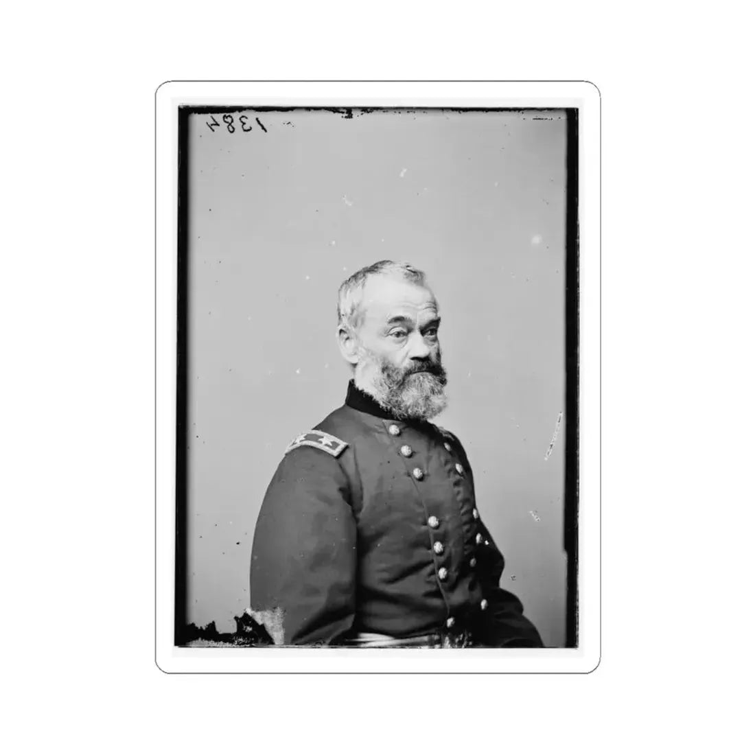 Portrait of Maj. Gen. Samuel P. Heintzelman, Officer of the Federal Army (U.S. Civil War) STICKER Vinyl Kiss-Cut Decal 6 Inch White - The Sticker Space