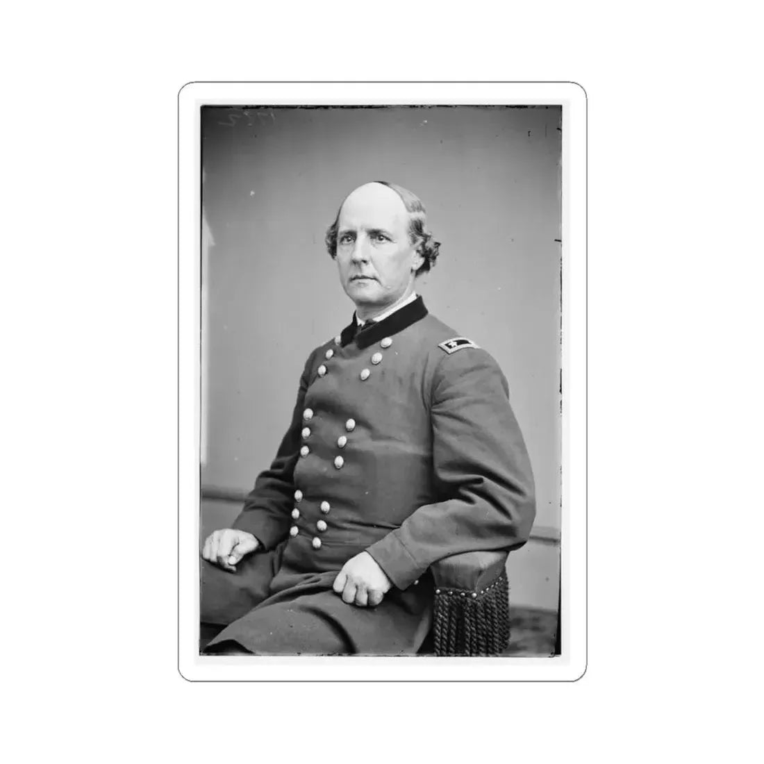 Portrait of Maj. Gen. Stephen A. Hurlbut, Officer of the Federal Army (U.S. Civil War) STICKER Vinyl Kiss-Cut Decal 3 Inch White - The Sticker Space