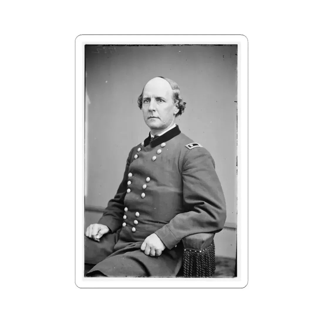 Portrait of Maj. Gen. Stephen A. Hurlbut, Officer of the Federal Army (U.S. Civil War) STICKER Vinyl Kiss-Cut Decal 4 Inch White - The Sticker Space