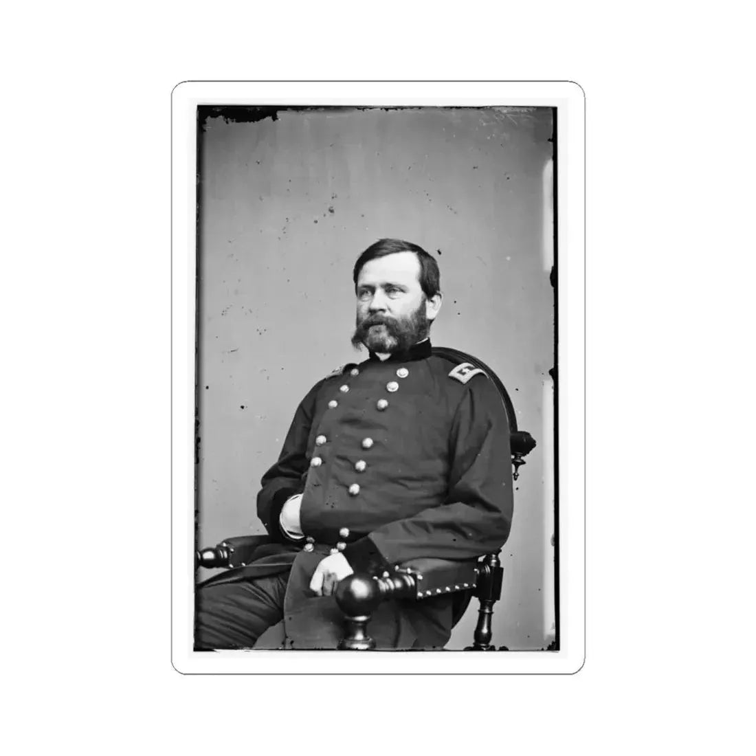 Portrait of Maj. Gen. William B. Franklin, Officer of the Federal Army (U.S. Civil War) STICKER Vinyl Kiss-Cut Decal 6 Inch White - The Sticker Space