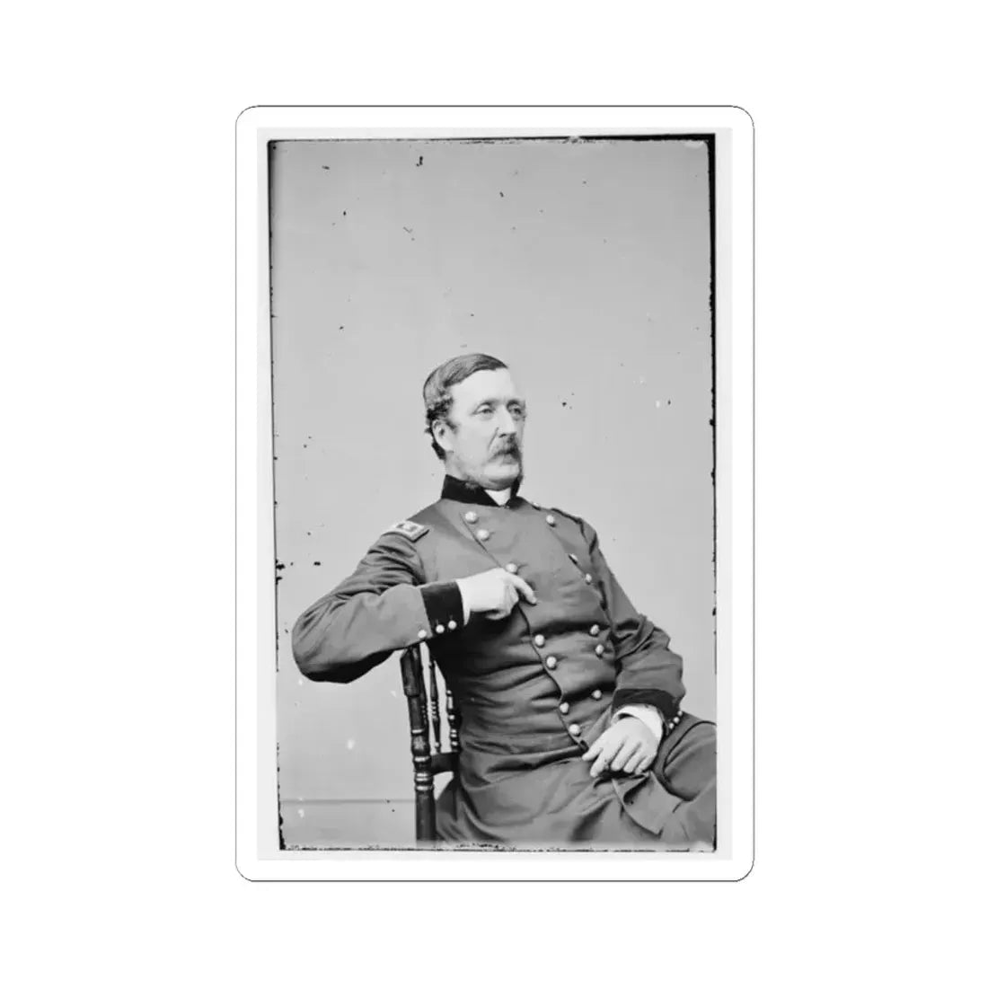 Portrait of Maj. Gen. William F. Barry, Officer of the Federal Army (U.S. Civil War) STICKER Vinyl Kiss-Cut Decal 2 Inch White - The Sticker Space