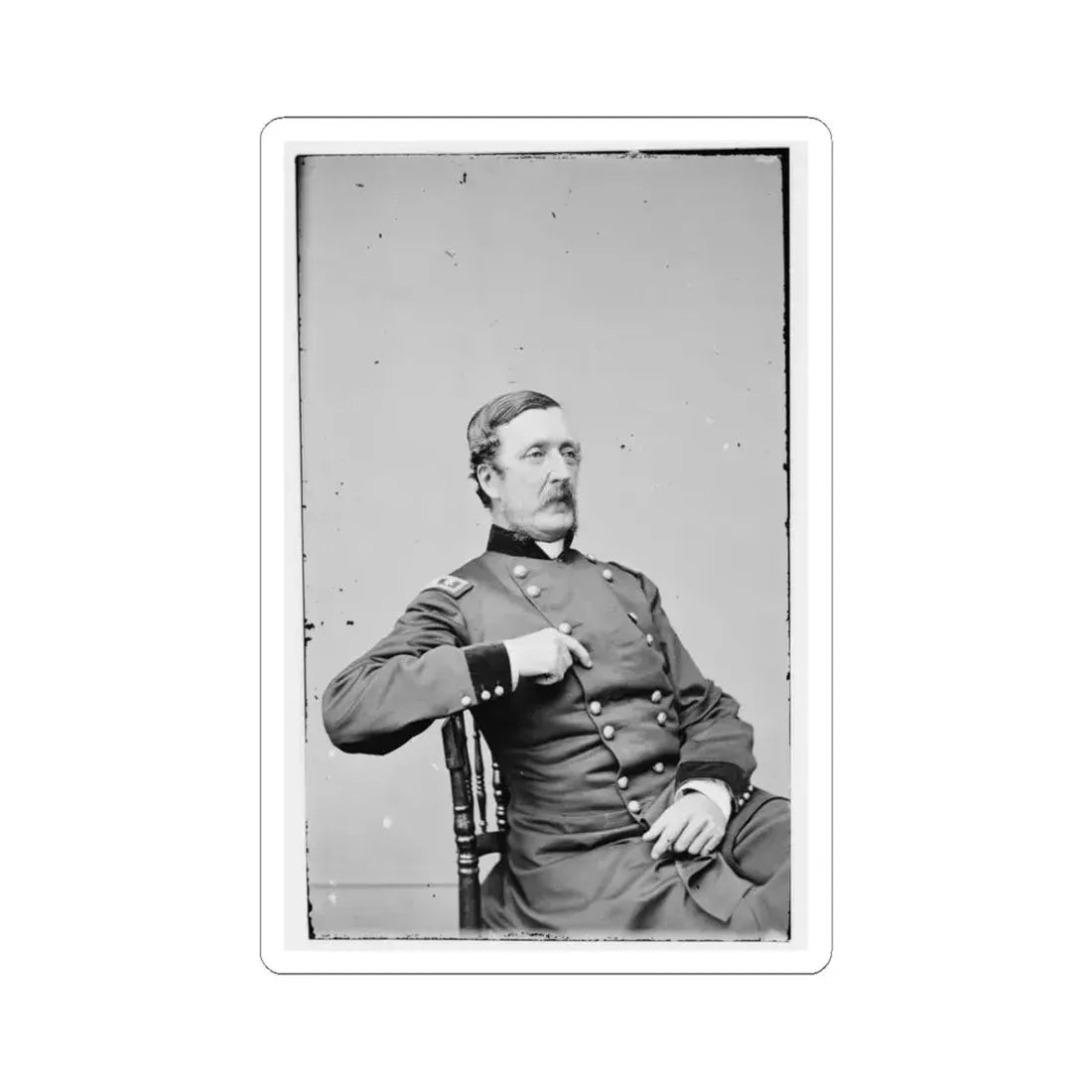 Portrait of Maj. Gen. William F. Barry, Officer of the Federal Army (U.S. Civil War) STICKER Vinyl Kiss-Cut Decal 3 Inch White - The Sticker Space