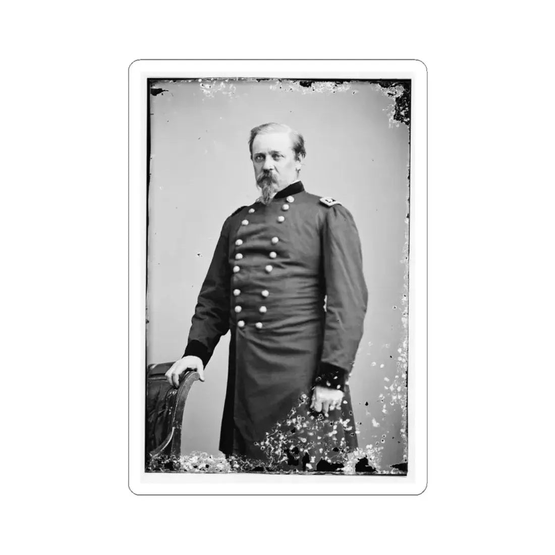 Portrait of Maj. Gen. William F. Smith, Officer of the Federal Army (U.S. Civil War) STICKER Vinyl Kiss-Cut Decal 4 Inch White - The Sticker Space