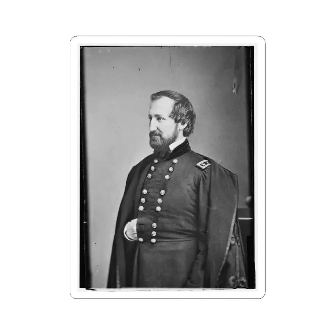 Portrait of Maj. Gen. William S. Rosecrans, Officer of the Federal Army (U.S. Civil War) STICKER Vinyl Kiss-Cut Decal 3 Inch White - The Sticker Space