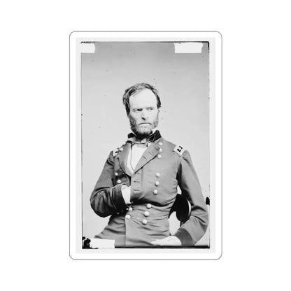 Portrait of Maj. Gen. William T. Sherman, Officer of the Federal Army (U.S. Civil War) STICKER Vinyl Kiss-Cut Decal 4 Inch White - The Sticker Space