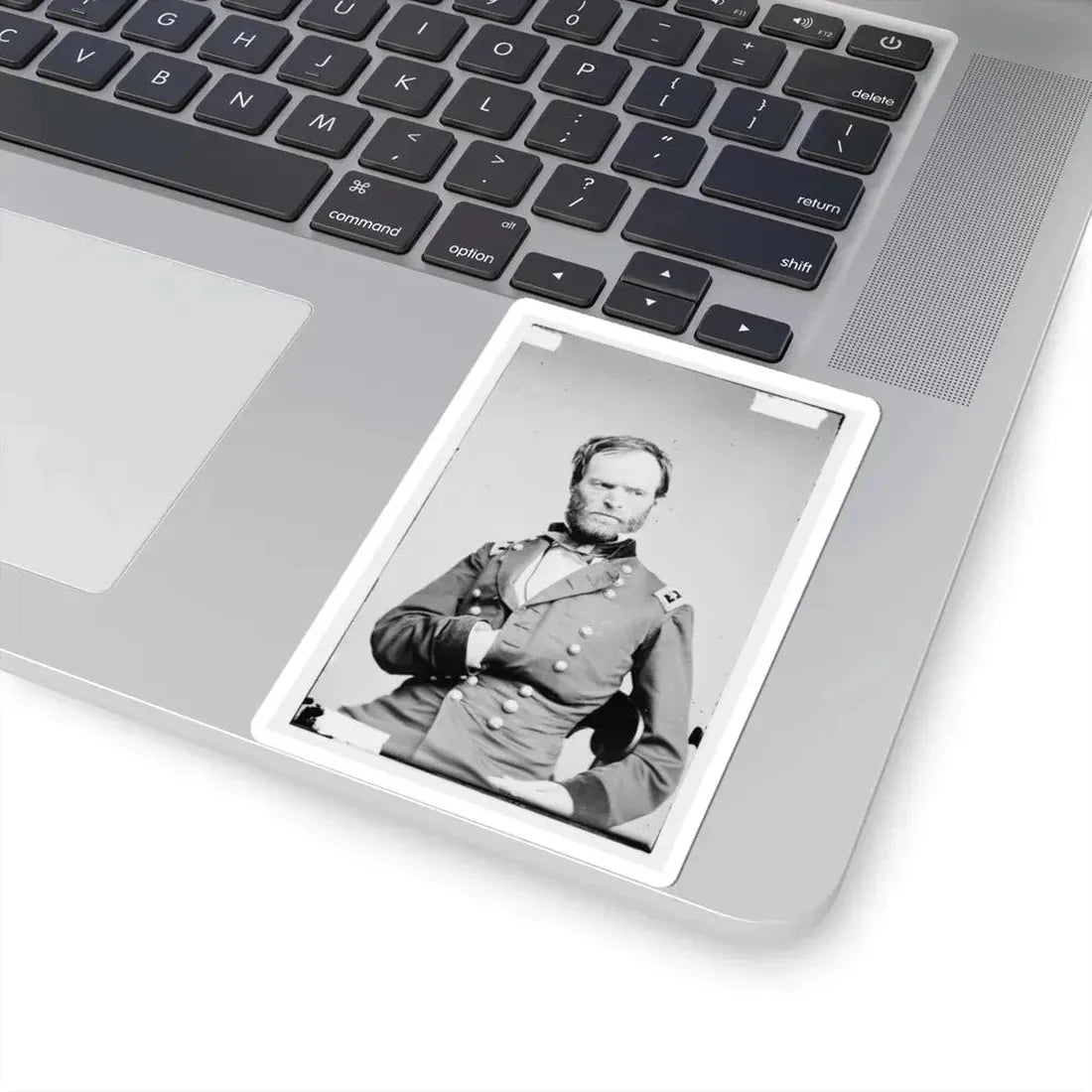 Portrait of Maj. Gen. William T. Sherman, Officer of the Federal Army (U.S. Civil War) STICKER Vinyl Kiss-Cut Decal - The Sticker Space