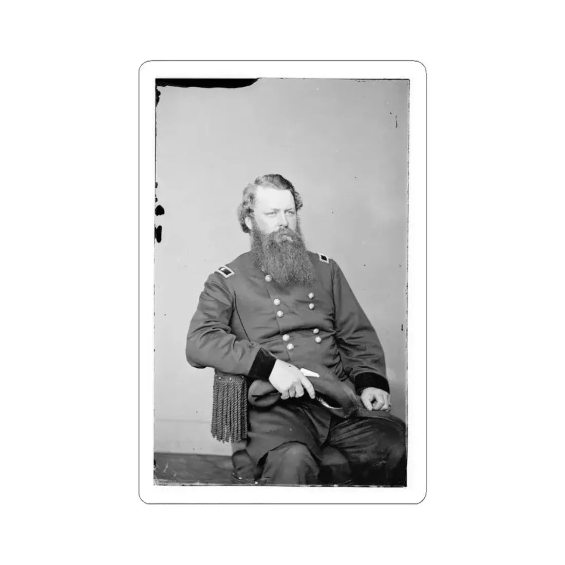 Portrait of Maj. Gen. William W. Belknap, Officer of the Federal Army (U.S. Civil War) STICKER Vinyl Kiss-Cut Decal 3 Inch White - The Sticker Space
