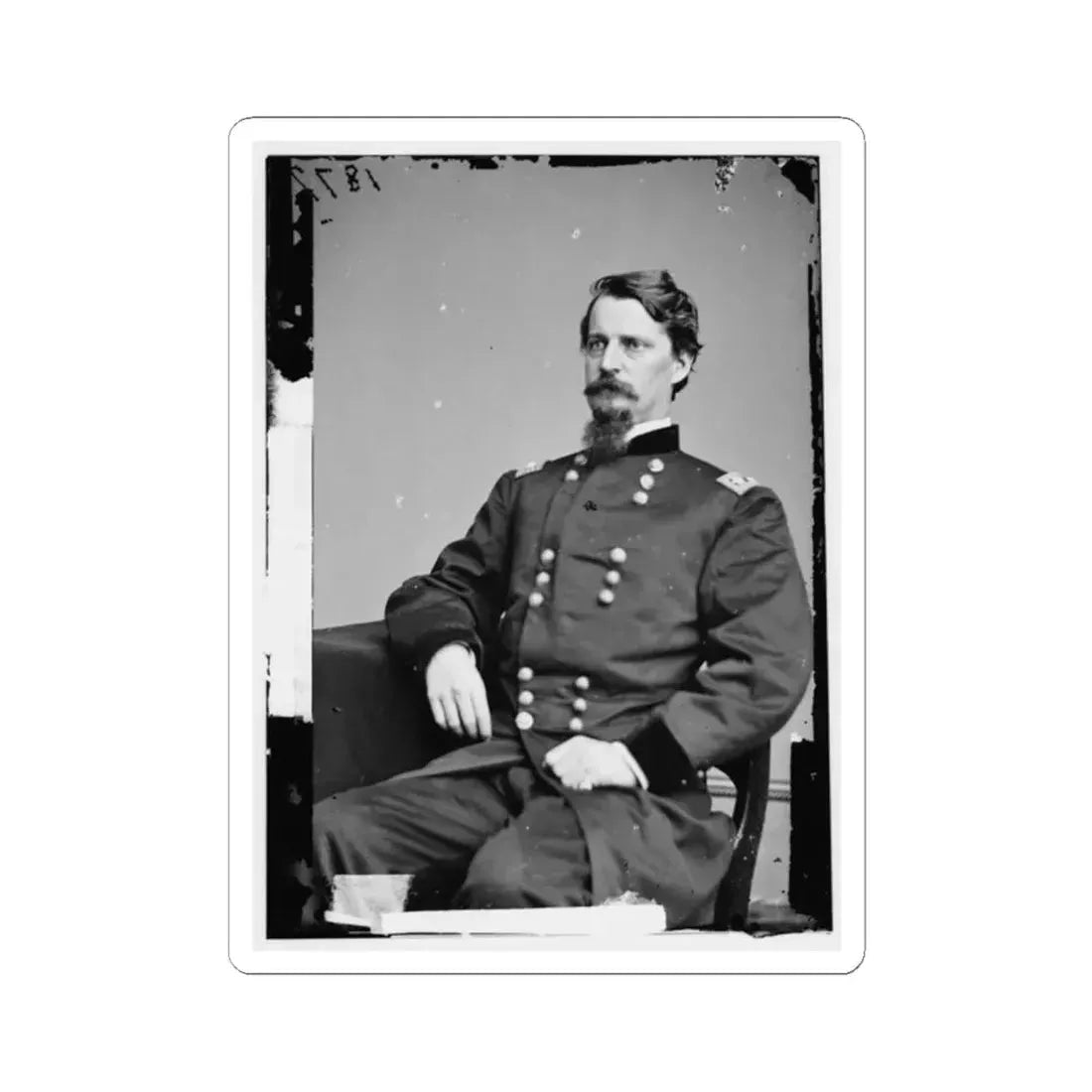 Portrait of Maj. Gen. Winfield S. Hancock, Officer of the Federal Army (U.S. Civil War) STICKER Vinyl Kiss-Cut Decal 2 Inch White - The Sticker Space