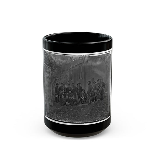 Portrait Of Maj. Gen. Alfred Pleasonton, Officer Of The Federal Army, And Staff, Warrenton, Va. (U.S. Civil War) Black Coffee Mug-15oz-The Sticker Space