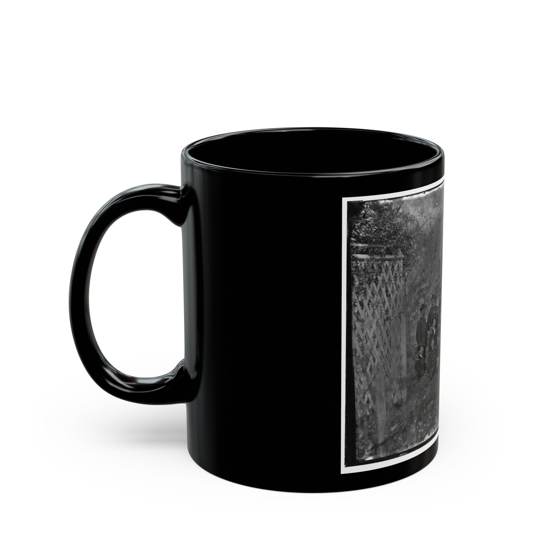 Portrait Of Maj. Gen. Alfred Pleasonton, Officer Of The Federal Army, And Staff, Warrenton, Va. (U.S. Civil War) Black Coffee Mug-The Sticker Space