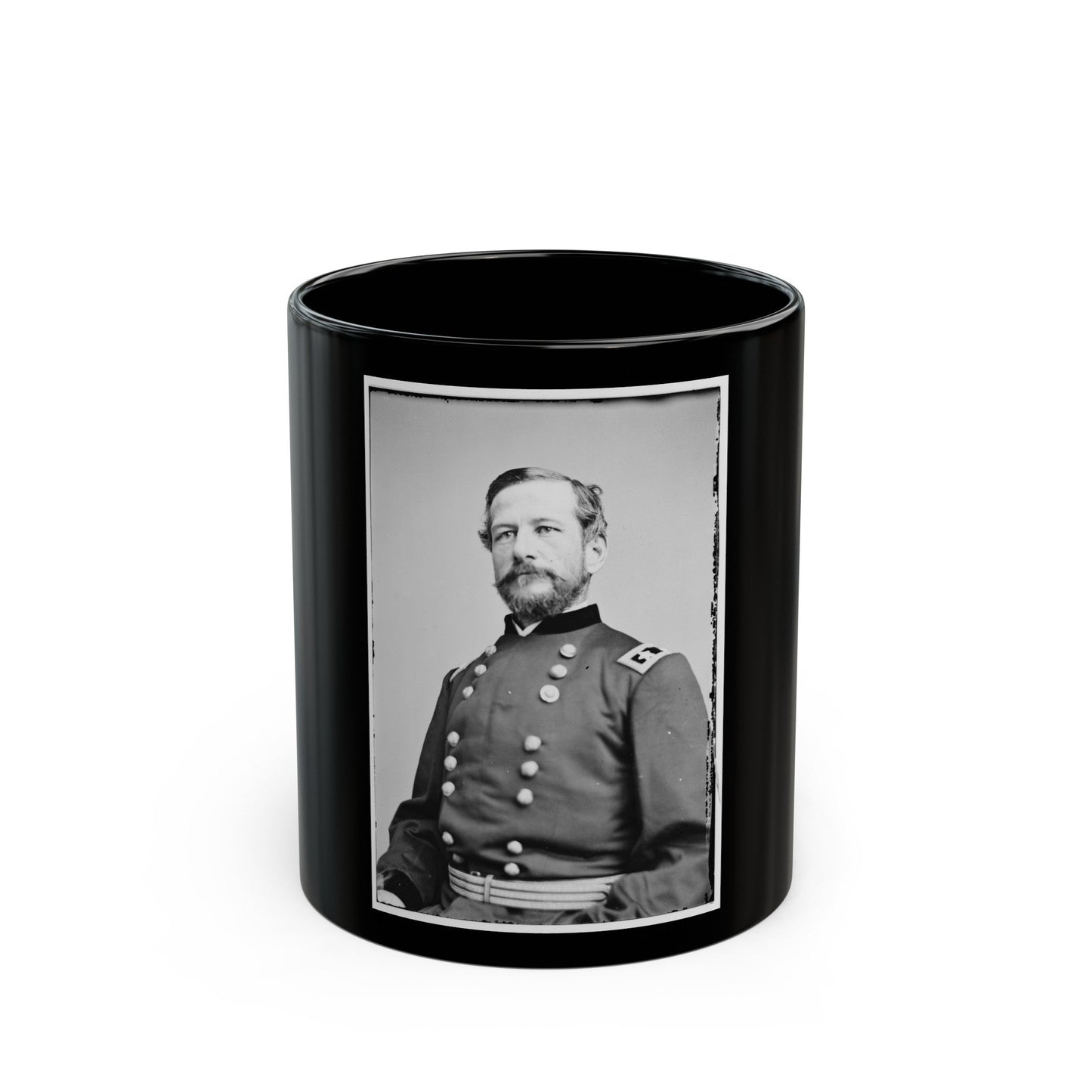 Portrait Of Maj. Gen. Alfred Pleasonton, Officer Of The Federal Army (U.S. Civil War) Black Coffee Mug-11oz-The Sticker Space