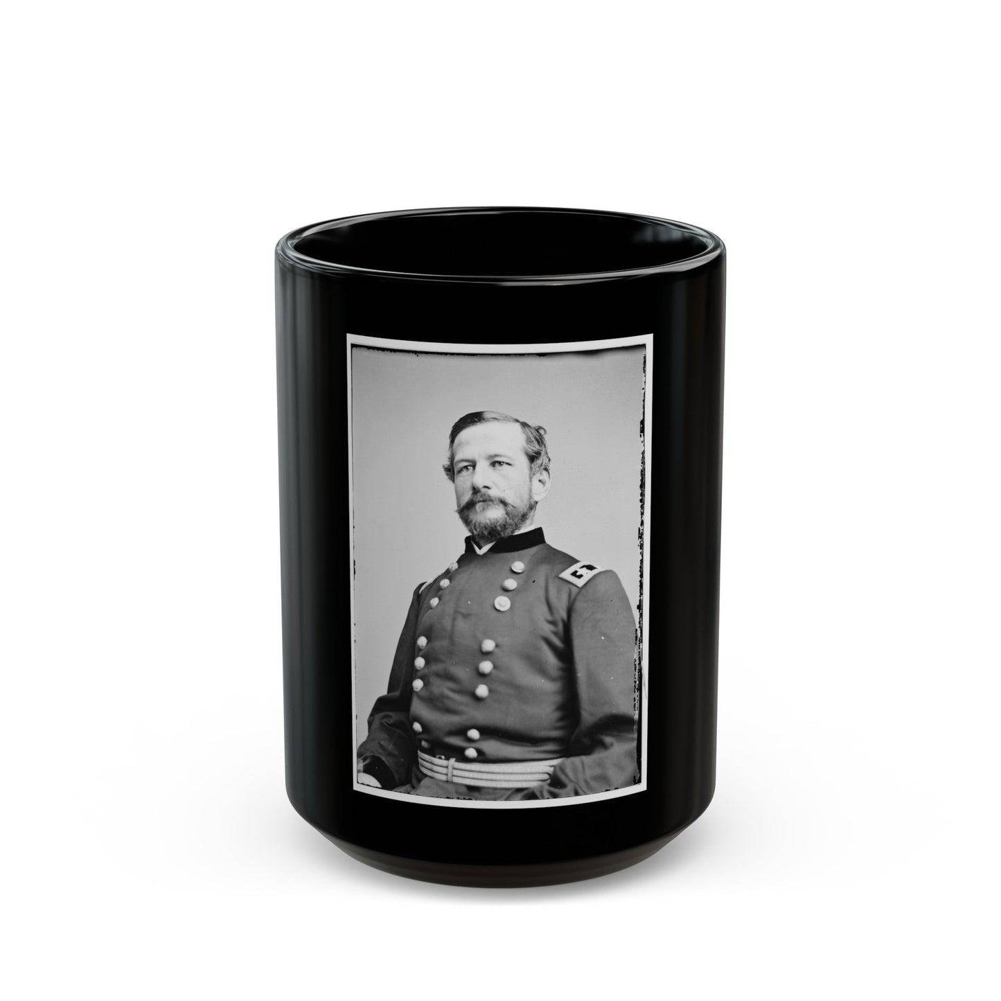 Portrait Of Maj. Gen. Alfred Pleasonton, Officer Of The Federal Army (U.S. Civil War) Black Coffee Mug-15oz-The Sticker Space