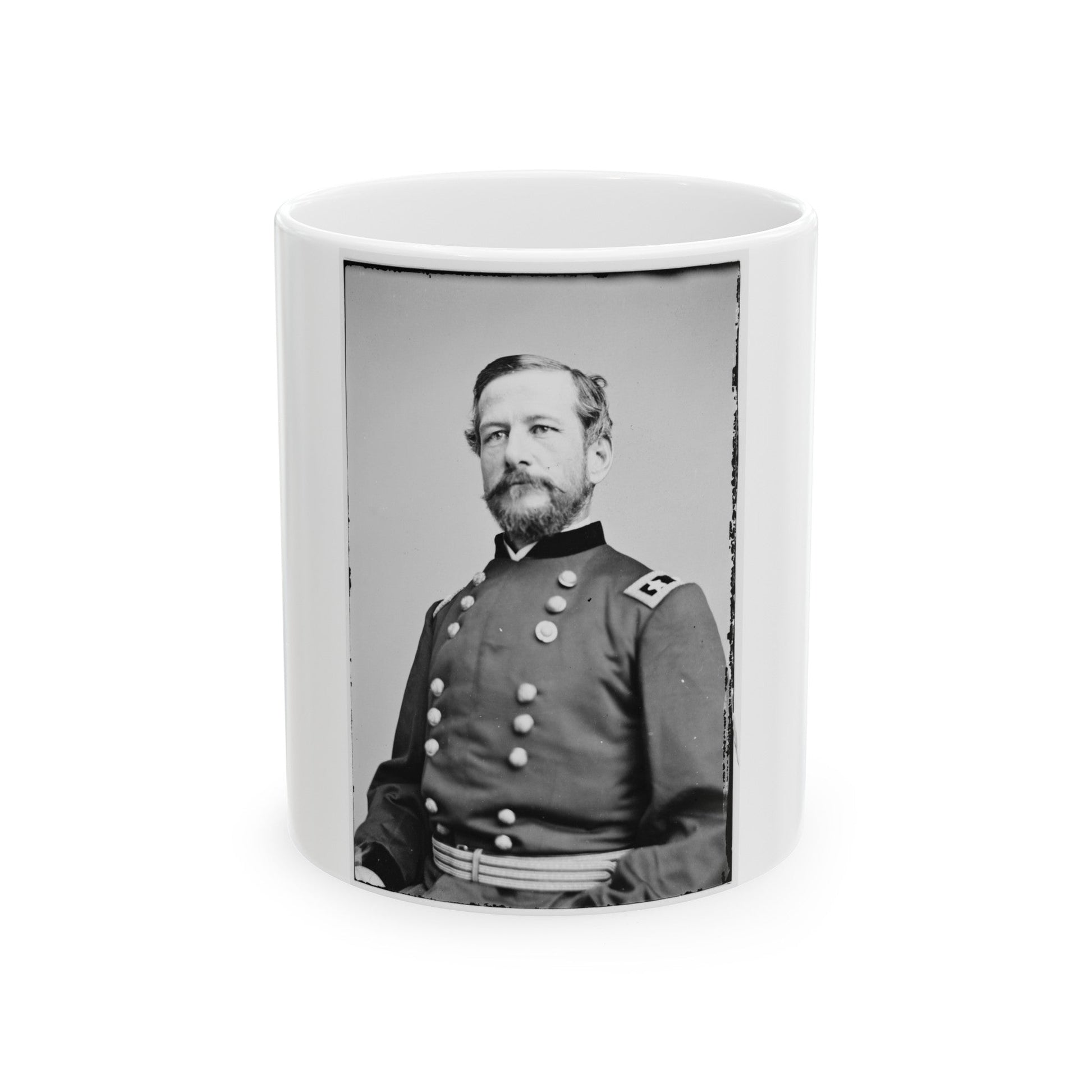 Portrait Of Maj. Gen. Alfred Pleasonton, Officer Of The Federal Army (U.S. Civil War) White Coffee Mug-11oz-The Sticker Space