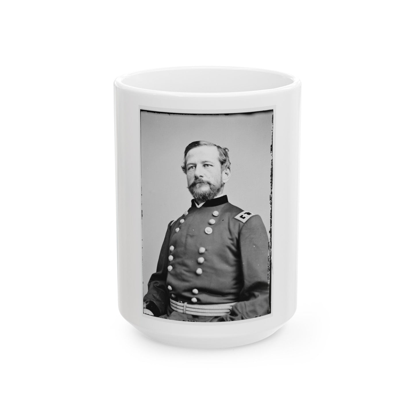 Portrait Of Maj. Gen. Alfred Pleasonton, Officer Of The Federal Army (U.S. Civil War) White Coffee Mug-15oz-The Sticker Space