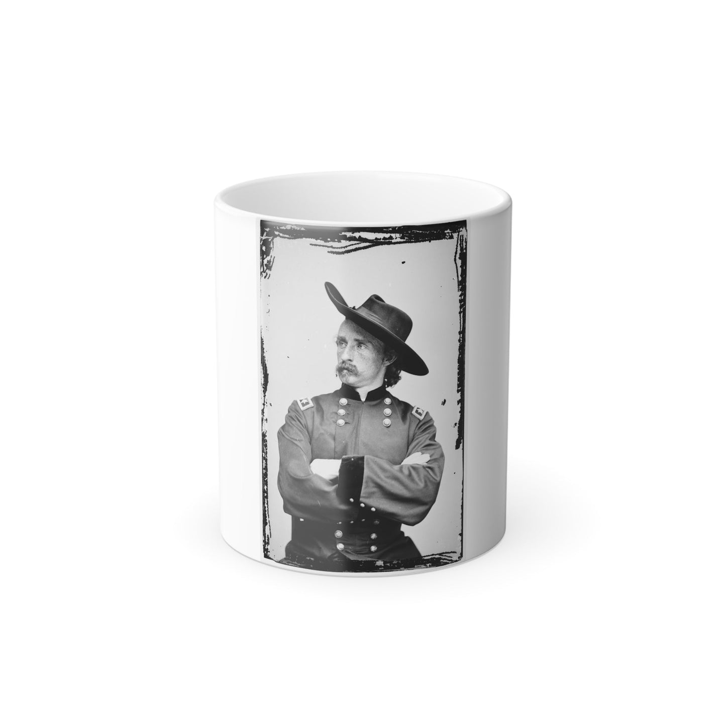 Portrait of Maj. Gen. (As of Apr. 15, 1865) George A. Custer, Officer of the Federal Army (U.S. Civil War) Color Morphing Mug 11oz-11oz-The Sticker Space