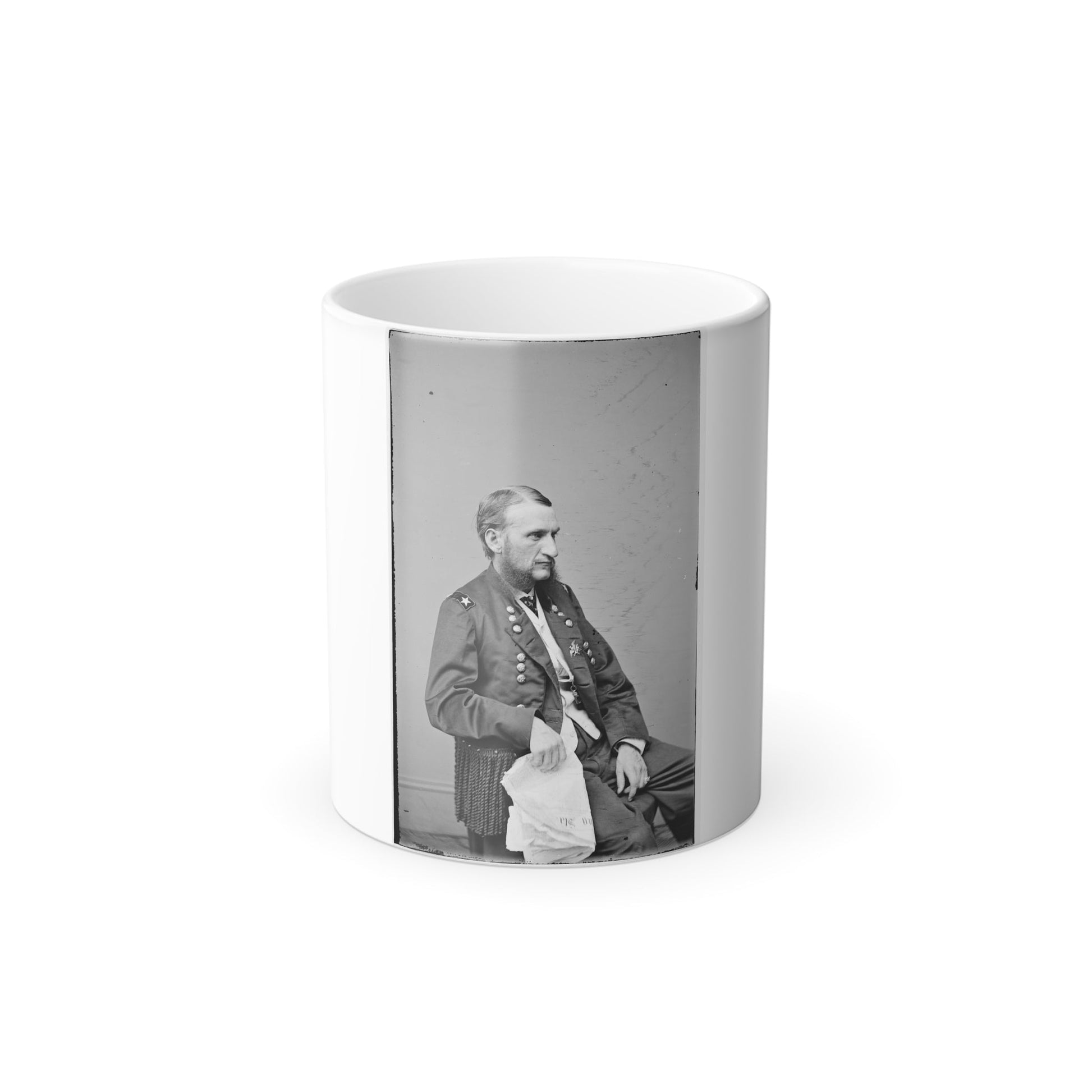 Portrait of Maj. Gen. (As of June 18, 1865) Judson Kilpatrick, Officer of the Federal Army (U.S. Civil War) Color Morphing Mug 11oz-11oz-The Sticker Space
