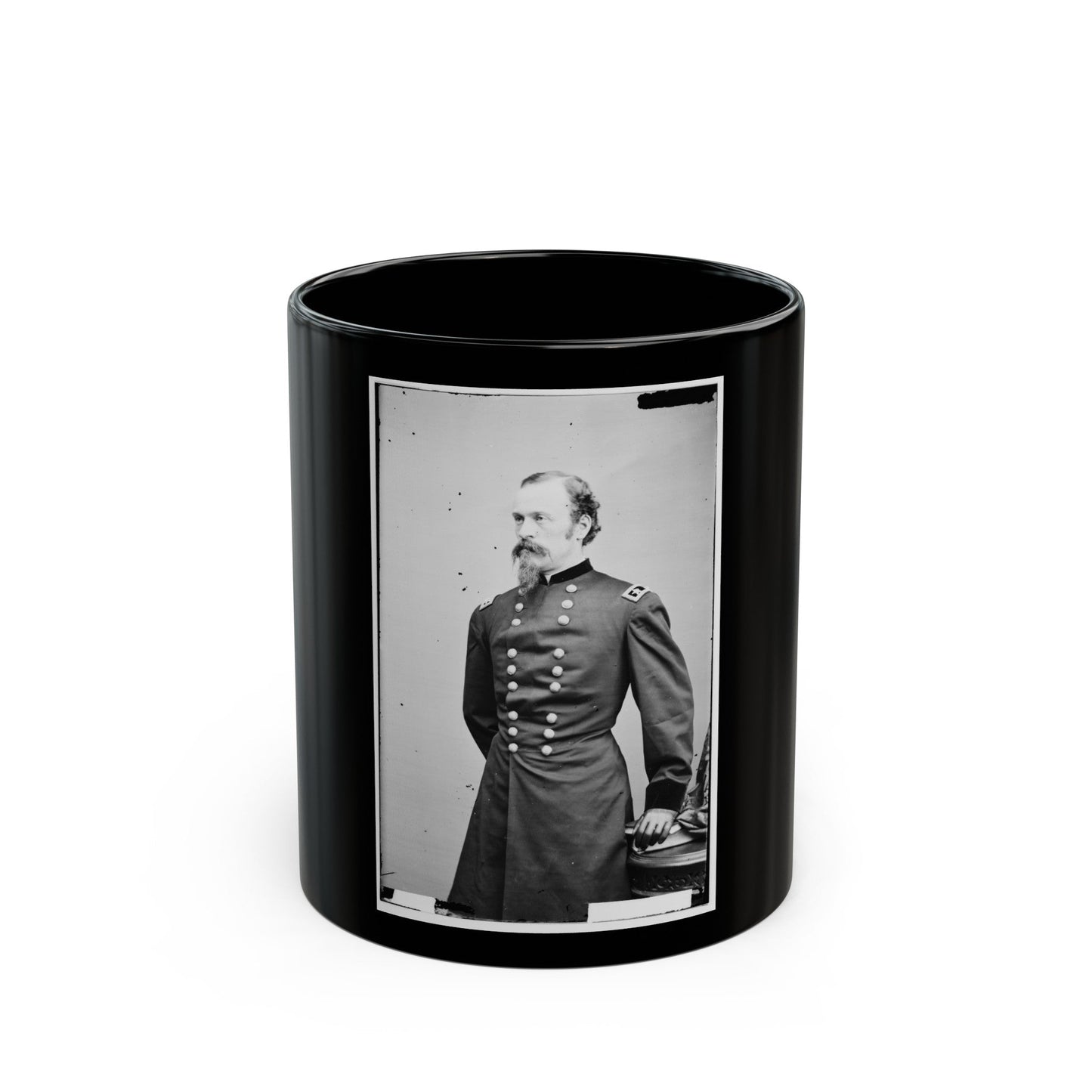 Portrait Of Maj. Gen. (As Of May 6, 1865) James H. Wilson, Officer Of The Federal Army (U.S. Civil War) Black Coffee Mug-11oz-The Sticker Space