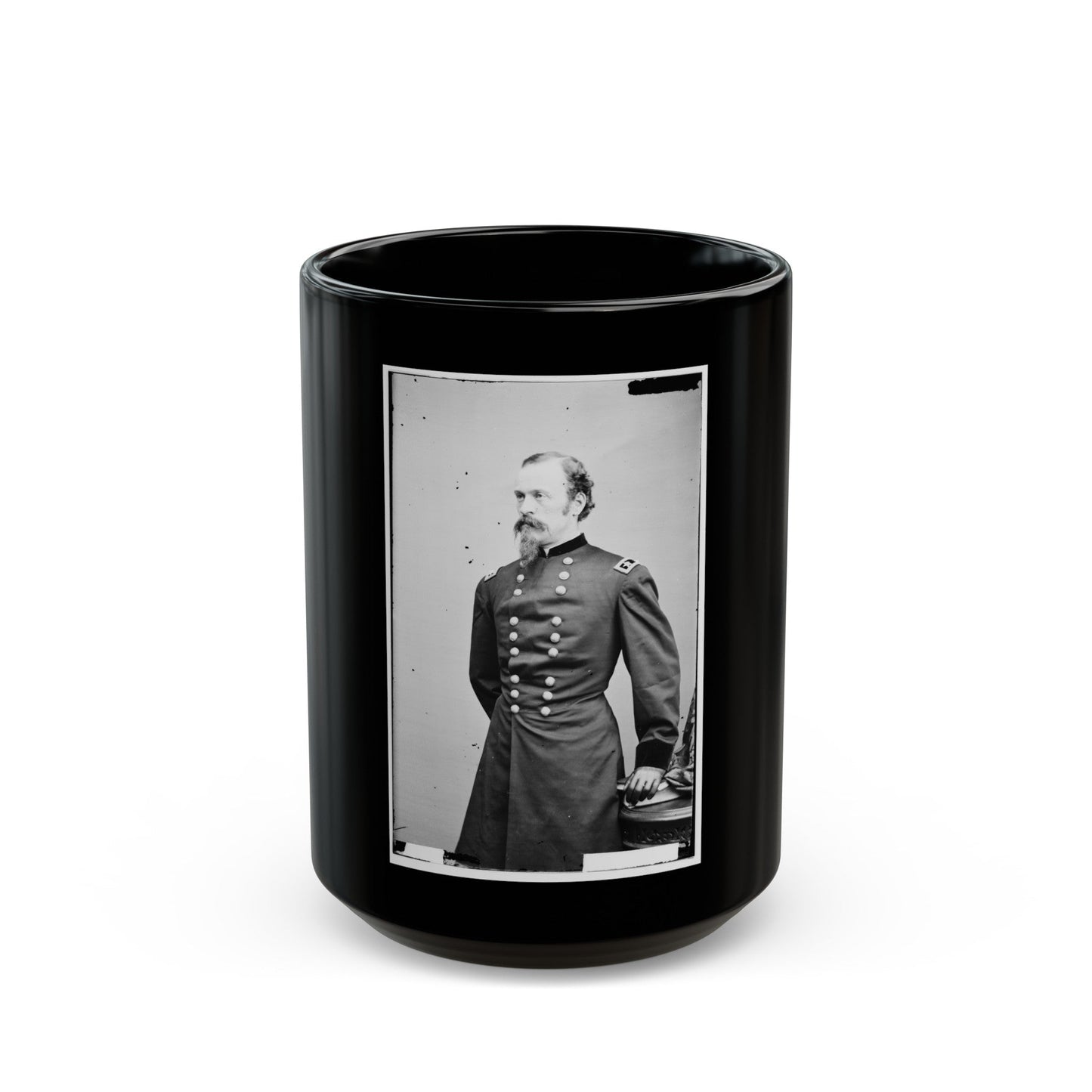 Portrait Of Maj. Gen. (As Of May 6, 1865) James H. Wilson, Officer Of The Federal Army (U.S. Civil War) Black Coffee Mug-15oz-The Sticker Space