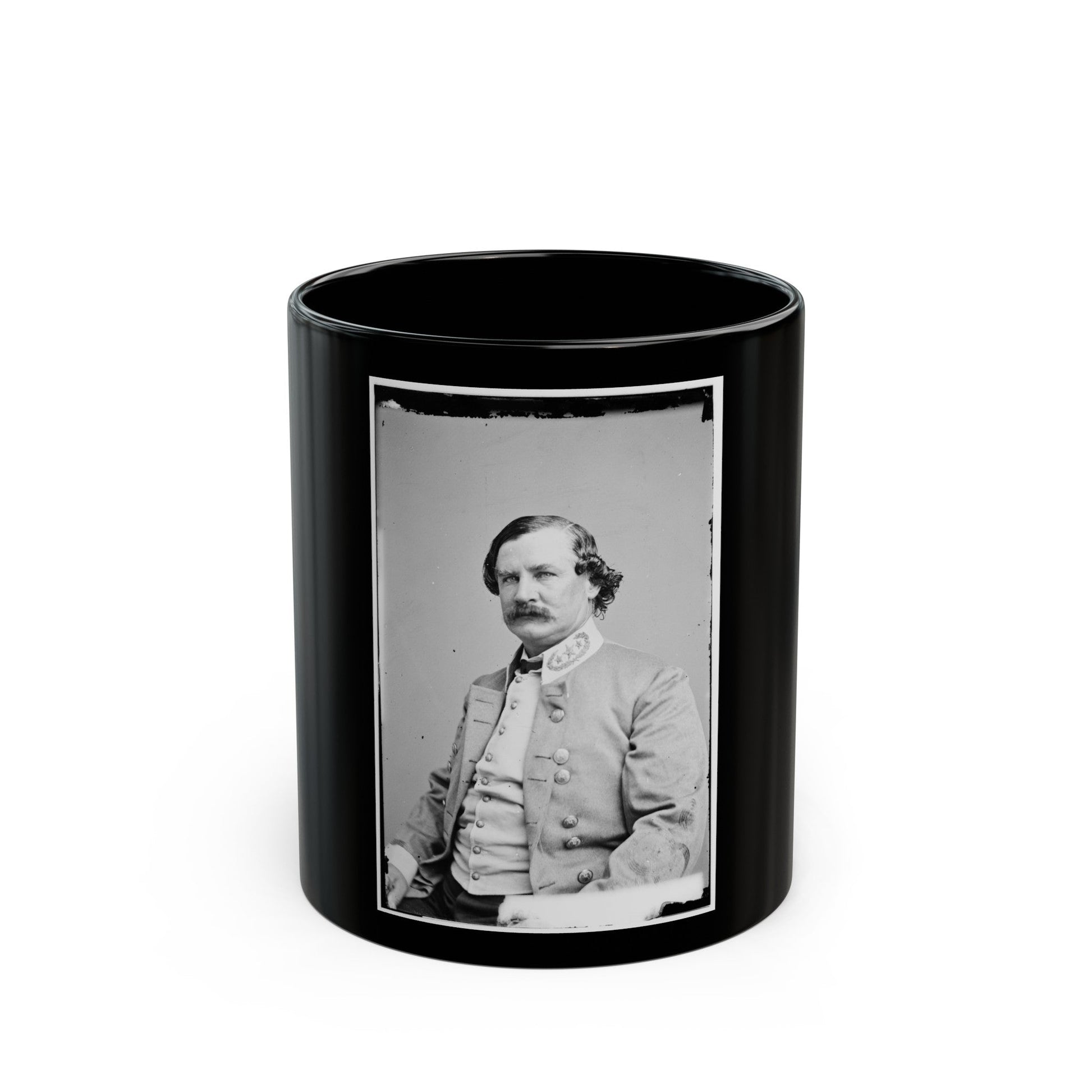 Portrait Of Maj. Gen. Benjamin F. Cheatham, Officer Of The Confederate Army (U.S. Civil War) Black Coffee Mug-11oz-The Sticker Space