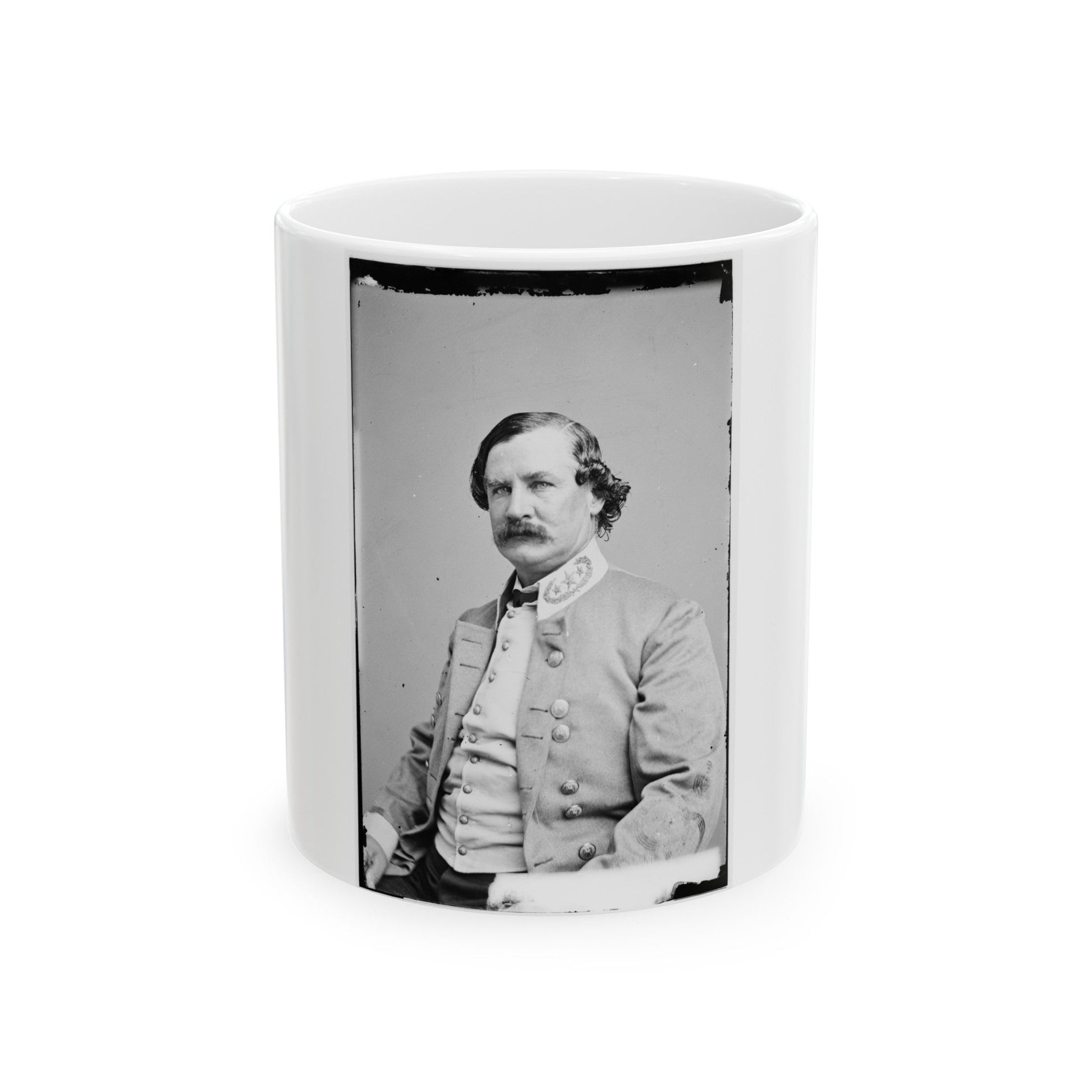 Portrait Of Maj. Gen. Benjamin F. Cheatham, Officer Of The Confederate Army (U.S. Civil War) White Coffee Mug-11oz-The Sticker Space